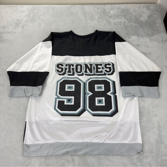 Vintage 90s Rolling Stones Logo Athletic Men's Sz Large Oversized Hockey Jersey - Picture 4 of 15